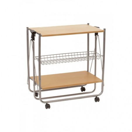 Desserte de cuisine pliable en bois OAK 40x67.5x70h cm 4 roues