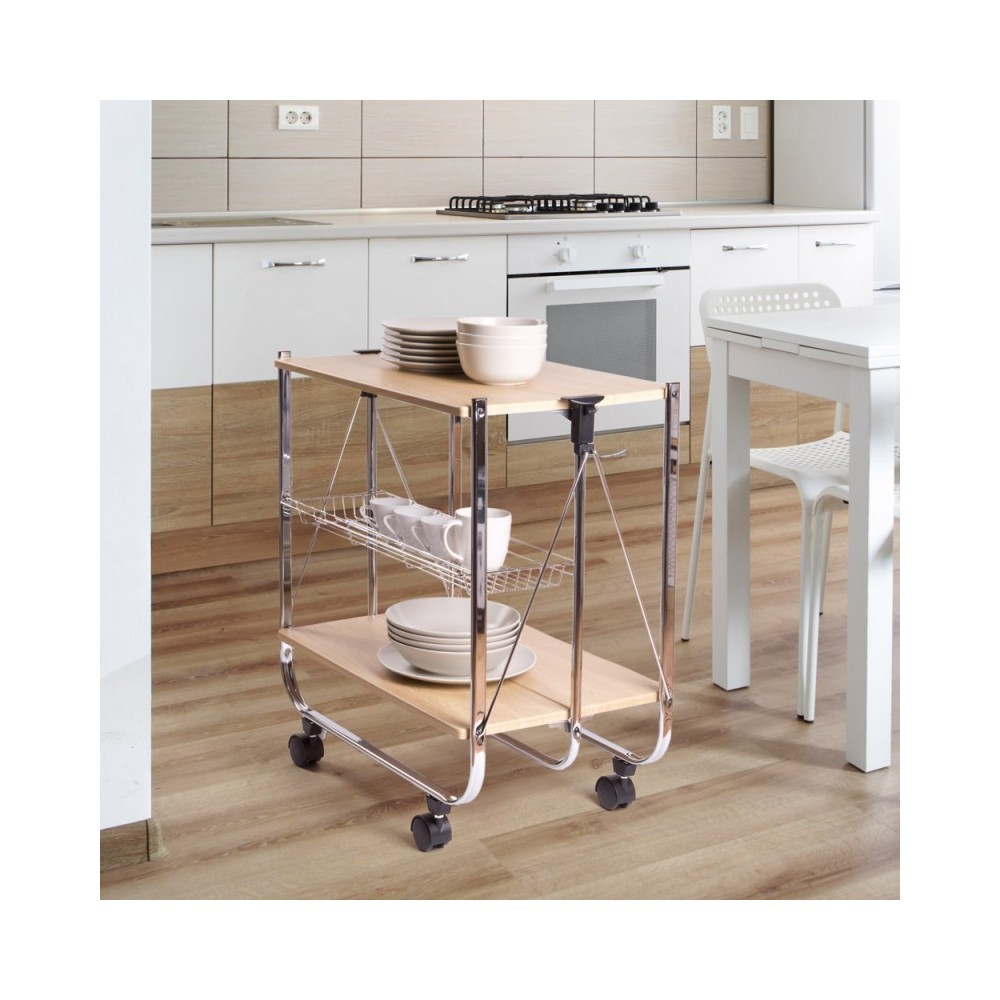 Desserte de cuisine pliable en bois OAK...