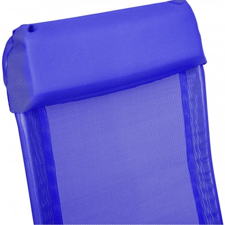 770459 Chaise de plage inclinable  en textilène FORMIA avec accoudoirs BLEU