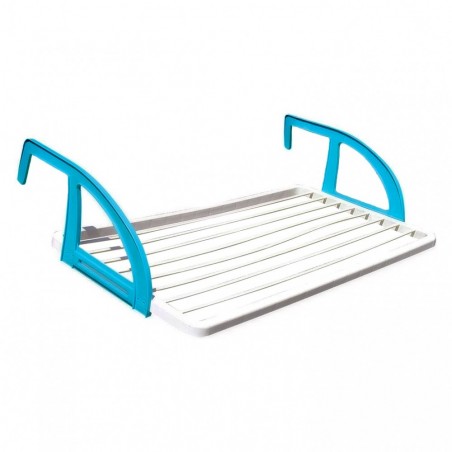 Étendoir à linge 10 m Balcon Corde à linge pour balcon 8 barres 105x55x26cm