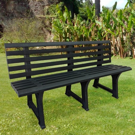 Banc en résine 3 places Isotta KEROPLAST 147x75x51cm pour l'extérieur