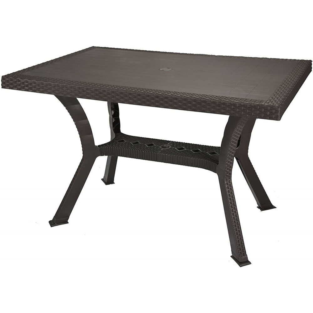 Calaf Elite KROPLAST table résine de rotin gaufrée pour extérieur 120x80xh72cm