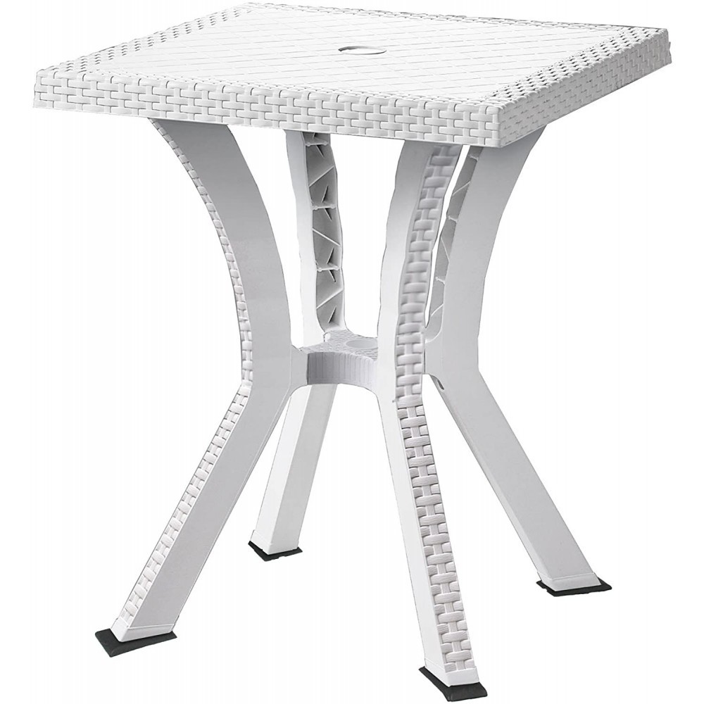 Table Rigoletto en résine de rotin gaufré KROPLAST pour extérieur 60x60xh70cm