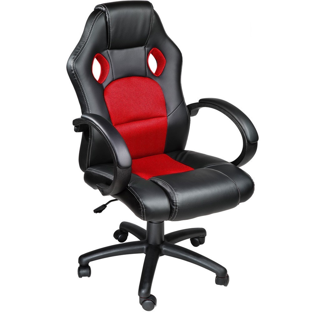 Chaise de bureau Gaming Racer en écocuir 4 roues pivotantes et