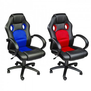 Chaise de bureau Gaming Racer en éco-cuir 4 roues...