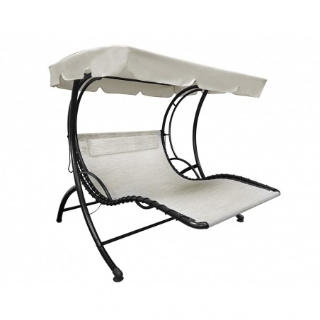 DREAM Fauteuil à bascule extérieur 2 places parasol169x174x177cm max 240kg