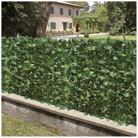 Panneaux lierre synthétique réaliste avec filet de jardin maillonable 1x3m