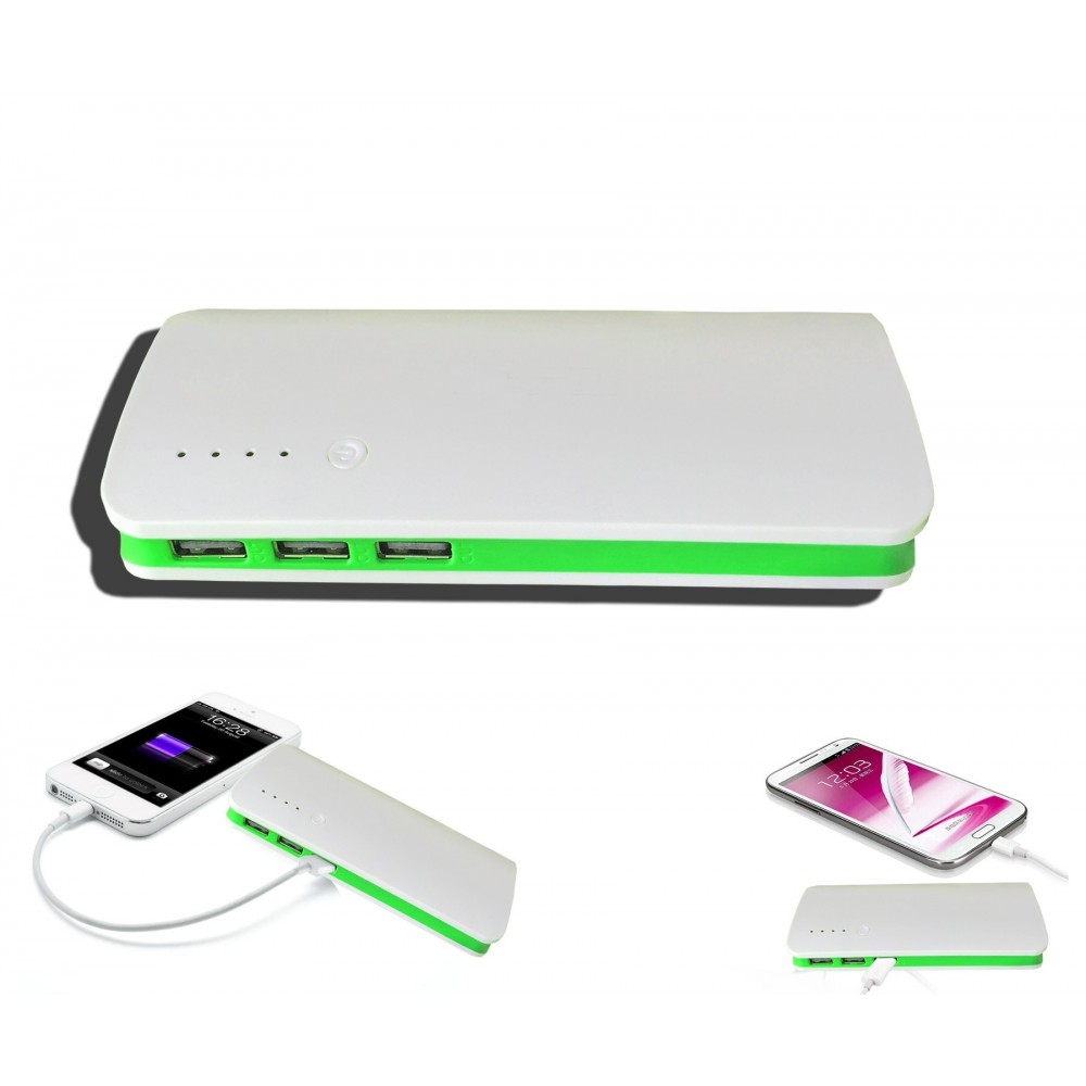 Power Bank 30000 mAh - Batería portátil externa para móvil smartphone (3 puertos USB / 14 x 6,5 x 1,5 cm)