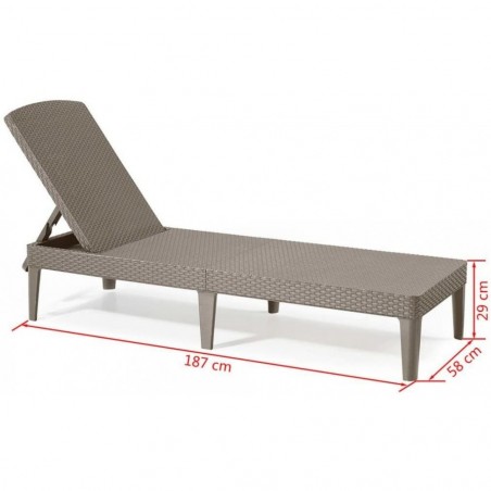 Transat en résine CAPIPUCCINO JAIPUR 187x58 h29 cm Mobilier de jardin