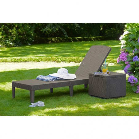 Transat en résine CAPIPUCCINO JAIPUR 187x58 h29 cm Mobilier de jardin