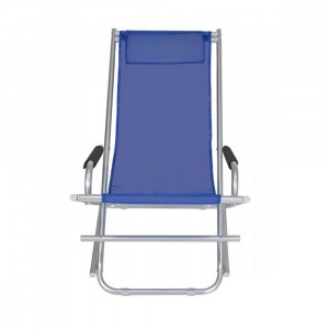 099253 Chaise de plage pliante BLEU avec accoudoirs