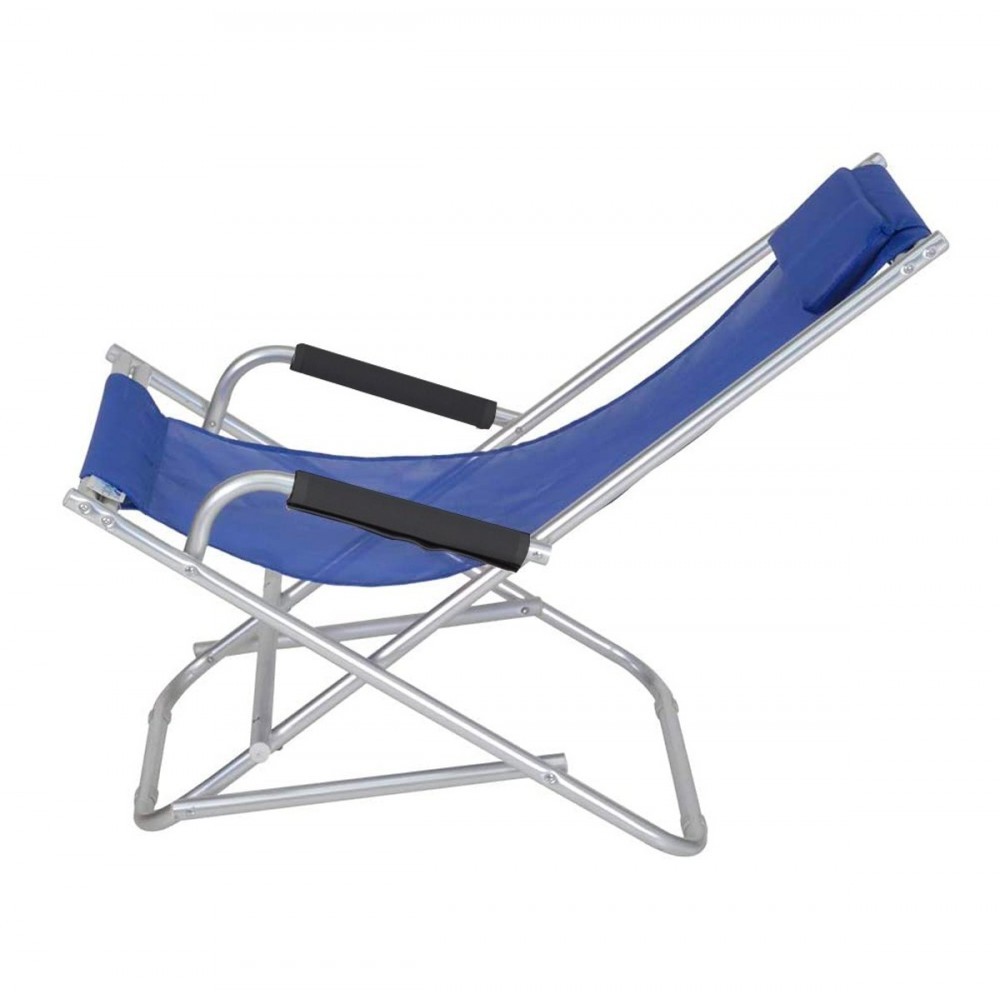099253 Chaise de plage pliante BLEU avec...