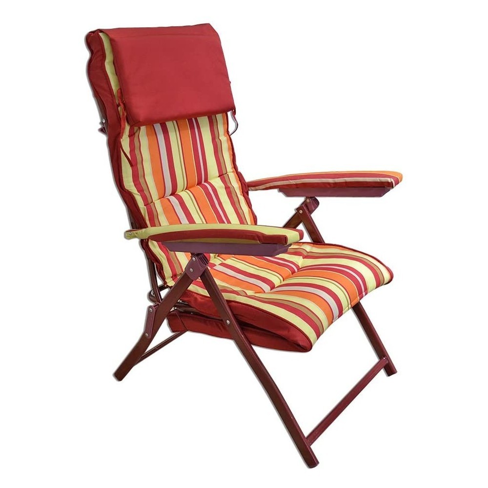 069871 Chaise de plage avec rembourrage et accoudoirs VALEXAN 64x30x98 cm