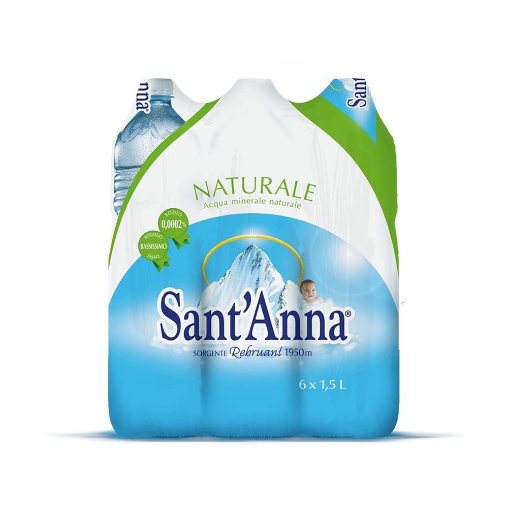 Eau minérale naturelle Sant'Anna 1,5 Lt (pack de 6 bouteilles)
