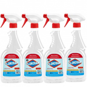 Pack 4 désinfectants multiusage CLOROSAN 750 ml chlorure...