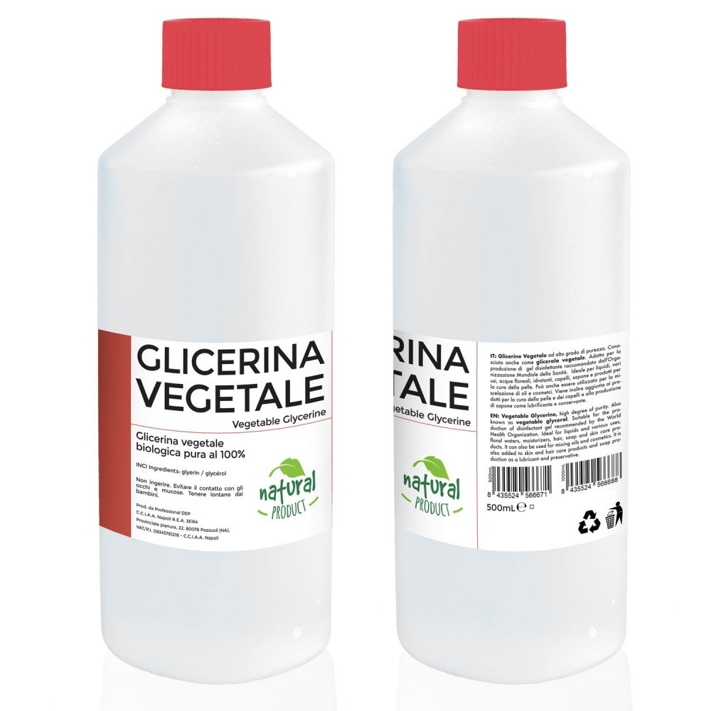 Glycérine végétale pure 500 ml de bioglycérol pour cosmétiques et alimentation
