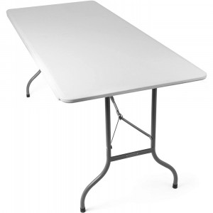 Table pliante portable SILVERA blanche avec poignée 180 x...