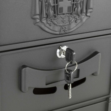 Boîte aux lettres résidentielle en acier enduit de poudre 24x8x40hcm