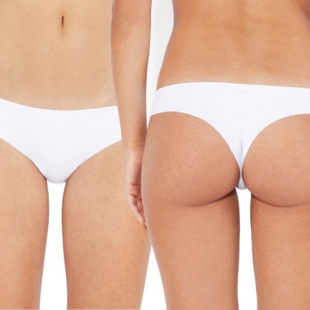 OUNO Pack 4 slips brésiliens 2xNoirs 1xBlanc 1xBeige Art.8802 sous-vêtements