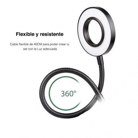 187103 SELFIE 2 en 1 support de téléphone et lampe avec réglage lumière