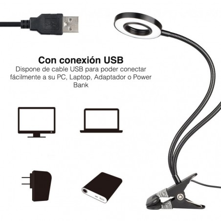 187103 SELFIE 2 en 1 support de téléphone et lampe avec réglage lumière