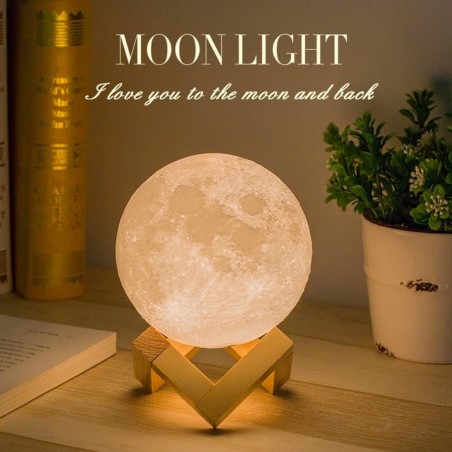 3D LED MOON LED Lampe au clair de lune 3D CM3278 avec allumage tactile 12cm