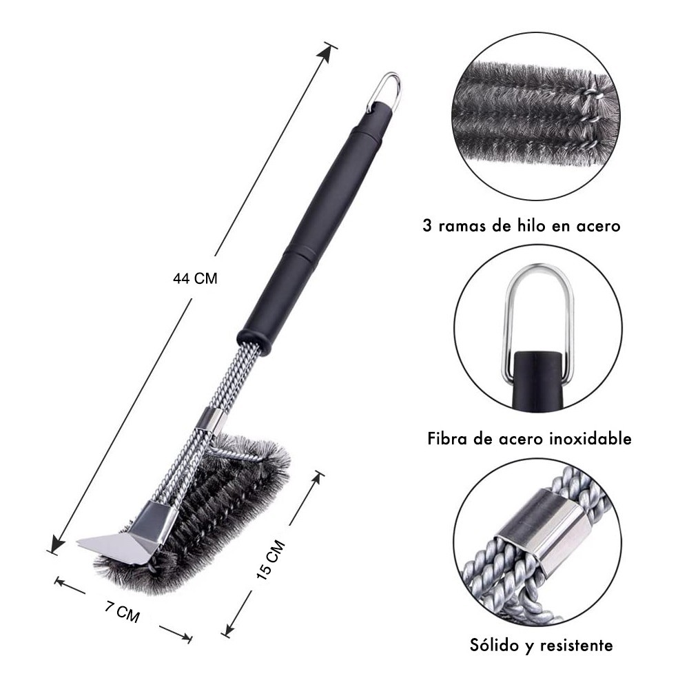 16948 Brosse de nettoyage pour barbecue fibres...