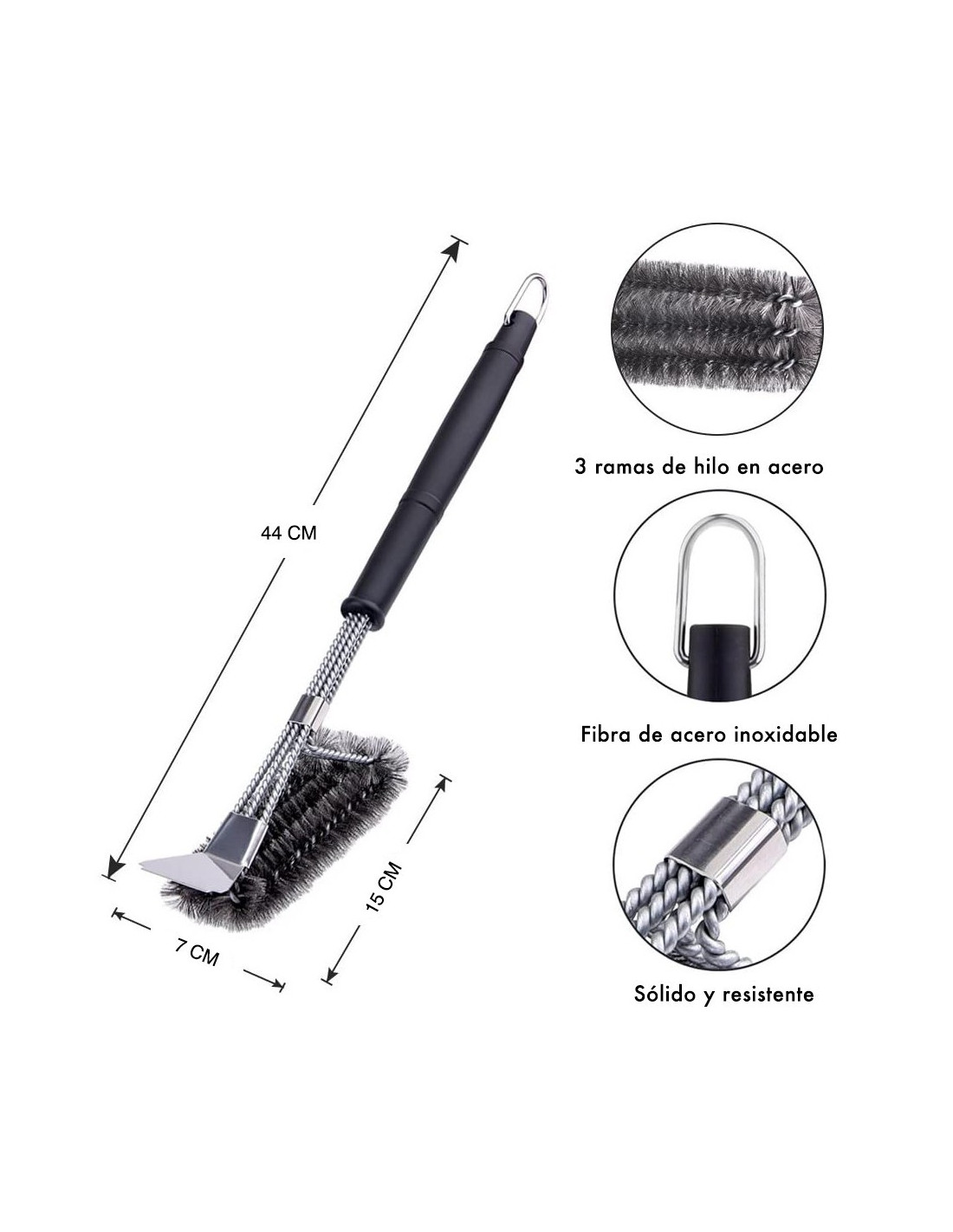 Brosse de nettoyage pour barbecue en acier inoxydable - Livraison offe –  mondoshopping-boutique