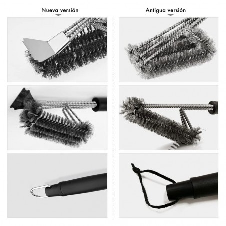 16948 Brosse de nettoyage pour barbecue fibres résistantes en acier inoxydable