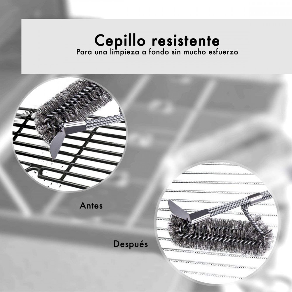 16948 Brosse de nettoyage pour barbecue fibres...