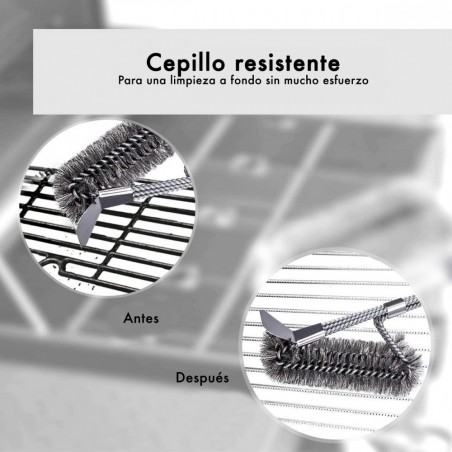 16948 Brosse de nettoyage pour barbecue fibres résistantes en acier inoxydable