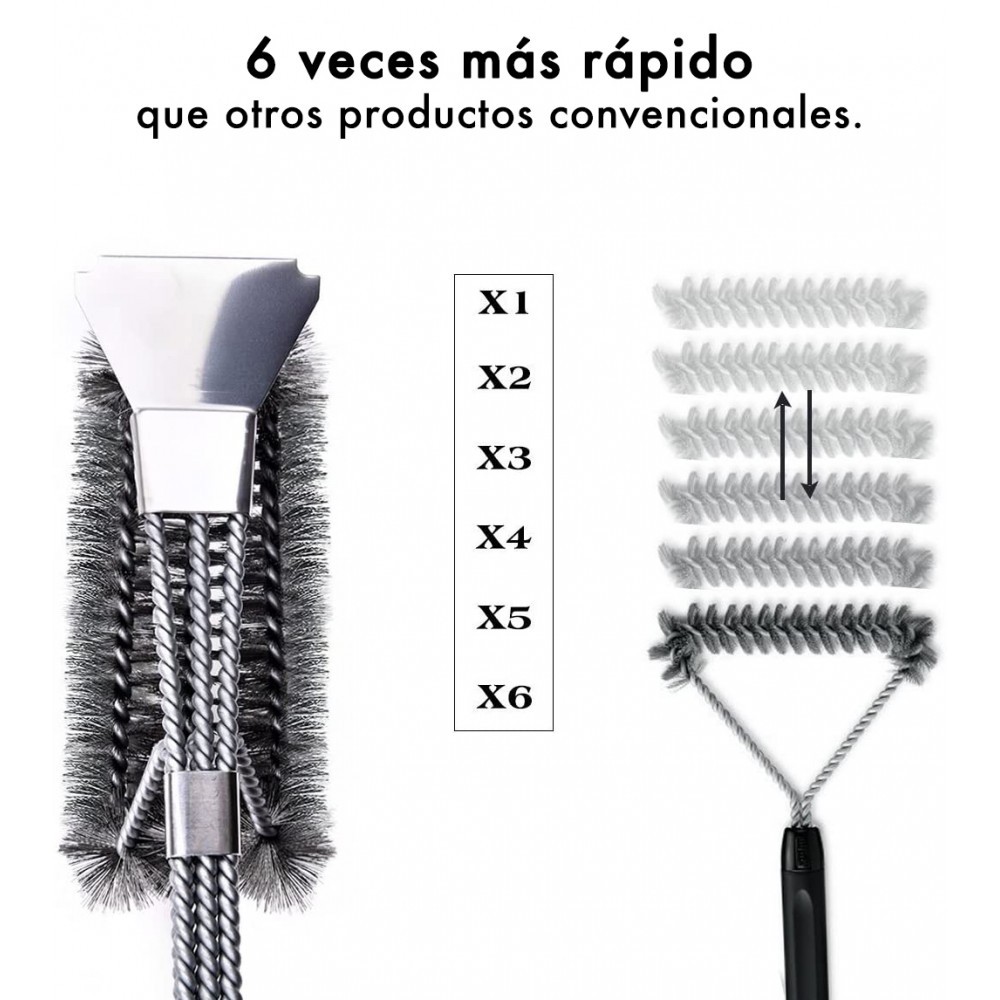 16948 Brosse de nettoyage pour barbecue fibres...