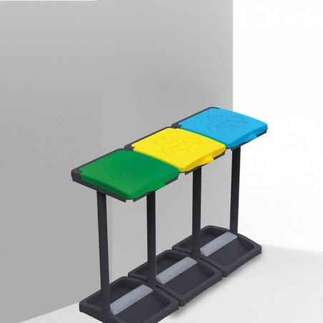 Art.9237 Support pour sac de recyclage des déchets MISTER B 3 compartiments