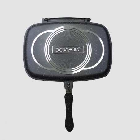 256004  Poêle à induction double gril DGBAVARIA antiadhésive NOIR 32 cm