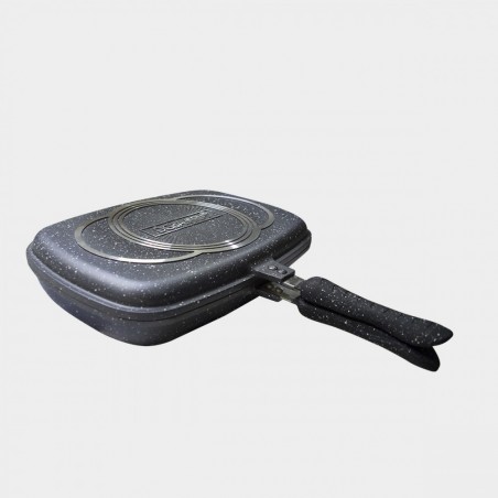 256004  Poêle à induction double gril DGBAVARIA antiadhésive NOIR 32 cm