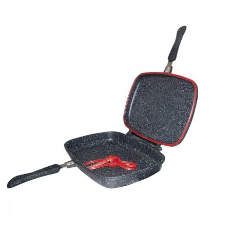 256004  Poêle à induction double gril DGBAVARIA antiadhésive NOIR 32 cm