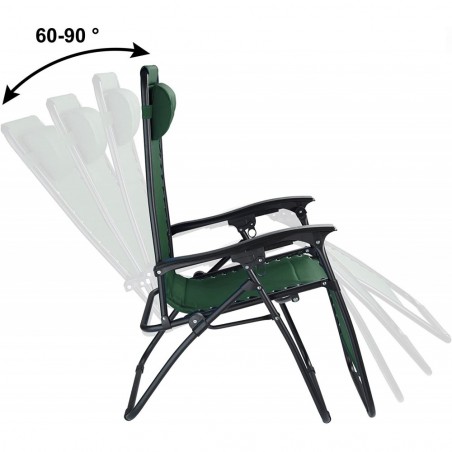 Chaise pliante inclinable EVERTOP GRAVITÀ ZERO VERT FONCÉ