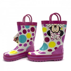 23-2344 Bottes en caoutchouc  Minnie à pois roses pour...