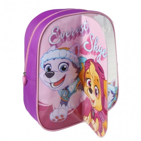 21-2225 Sac à dos scolaire rose PAW PATROL PLAY BACK avec 2 marqueurs 27x32x10cm