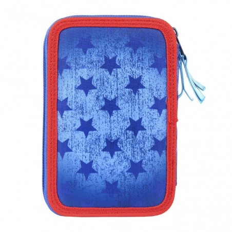 21-2499 Trousse à crayons BLEU Mickey Mouse avec 3 compartiments