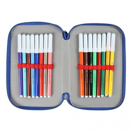 21-2499 Trousse à crayons BLEU Mickey Mouse avec 3 compartiments