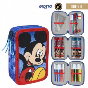 21-2499 Trousse à crayons BLEU Mickey Mouse avec 3...