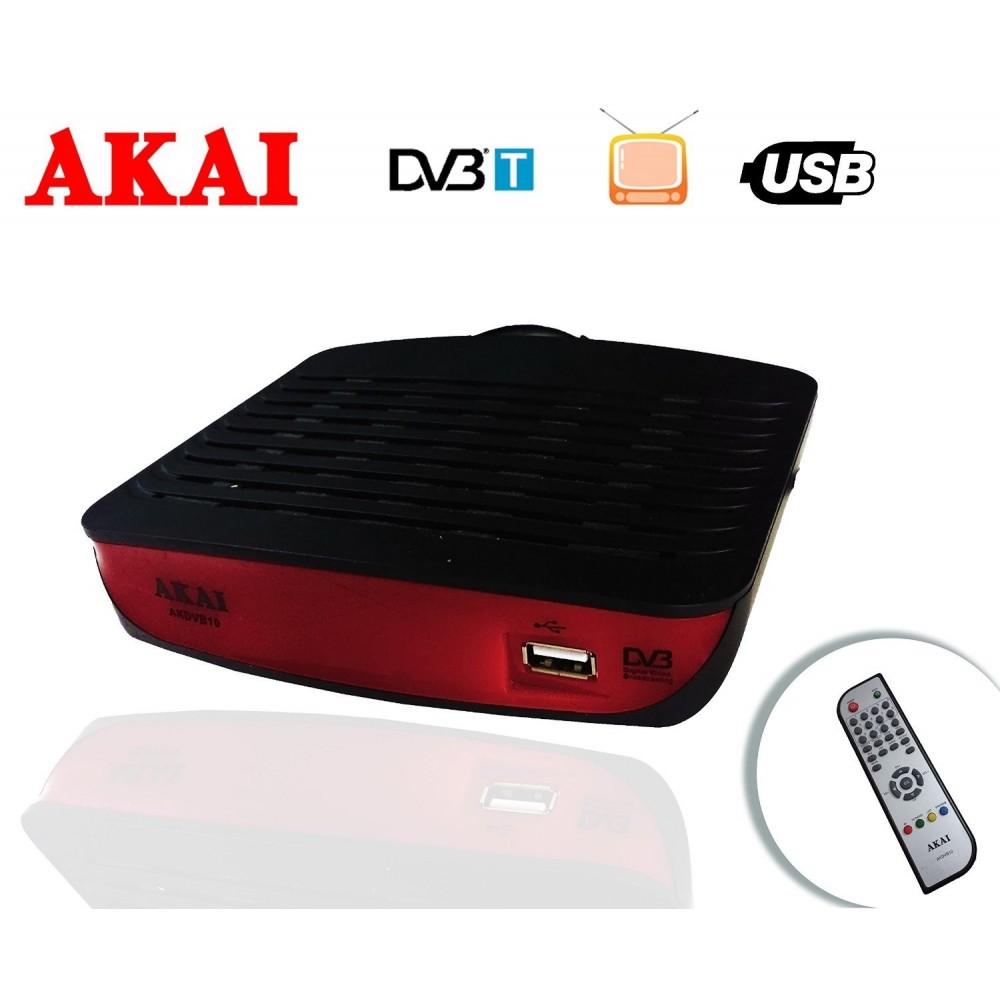 Decodificador Digital Terrestre universal giratorio 90º dvb-t scart color negro con mando a distancia - AKAI