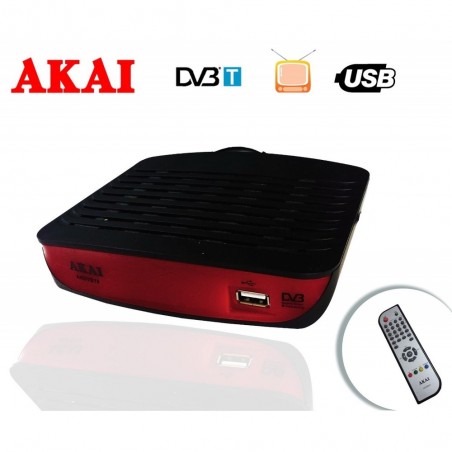 Decodificador Digital Terrestre universal giratorio 90º dvb-t scart color negro con mando a distancia - AKAI