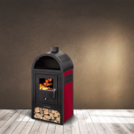 Poêle-cheminée DIPLOMAT LUX avec compartiment porte-bois 10KW 48x45x100hcm 120m3