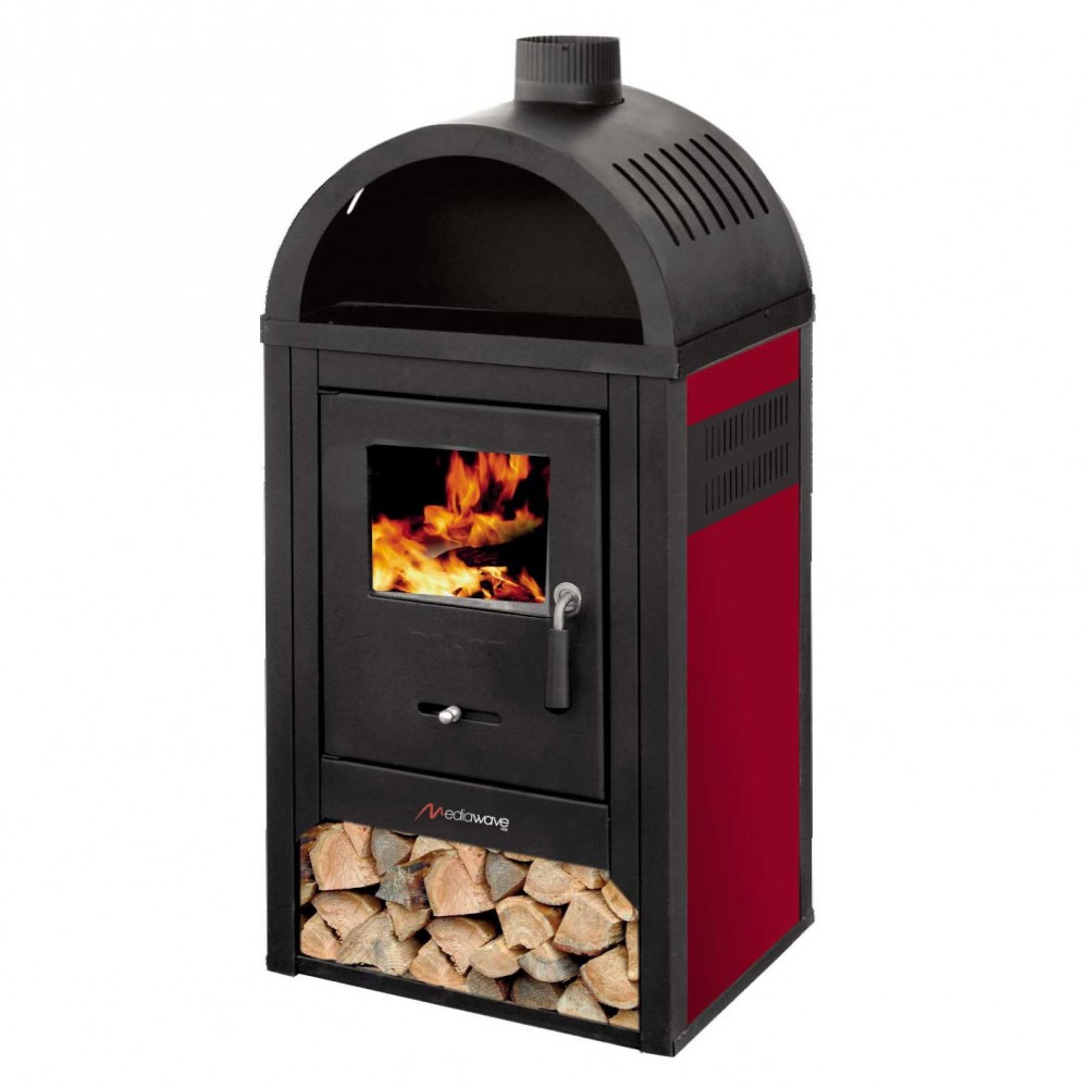 Poêle-cheminée DIPLOMAT LUX avec compartiment porte-bois 10KW 48x45x100hcm 120m3