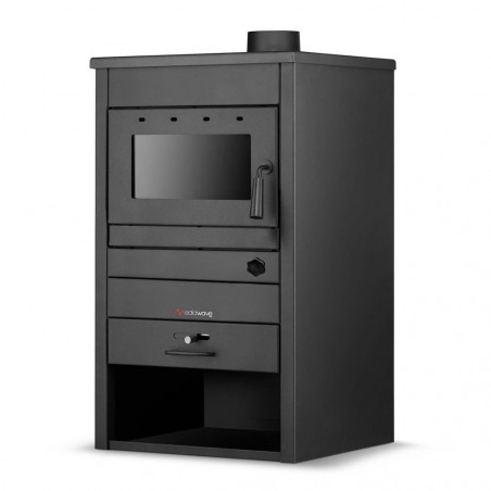 Poêle-cheminée FUBUCA B22 avec compartiment porte-bois 11KW 51X50X91h cm 130m3
