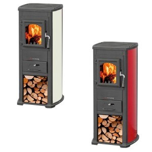 Poêle à bois EASYLUX 7KW compartiment porte-bois...