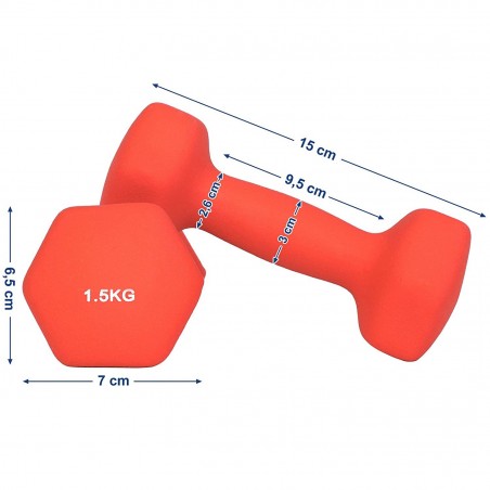 Guidon en néoprène de 1,5kg 176749 entraînement maison de gym jogging