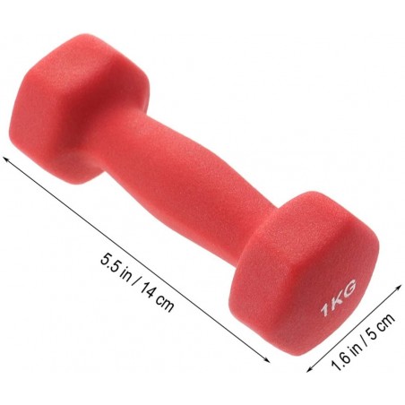 Guidon en néoprène de 1kg 176732 entraînement maison de fitness jogging